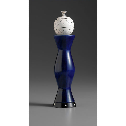 Apex in Blue, Black, and White Wooden Salt and Pepper Mill Grinder Shaker by Robert Wilhelm of Raw Design