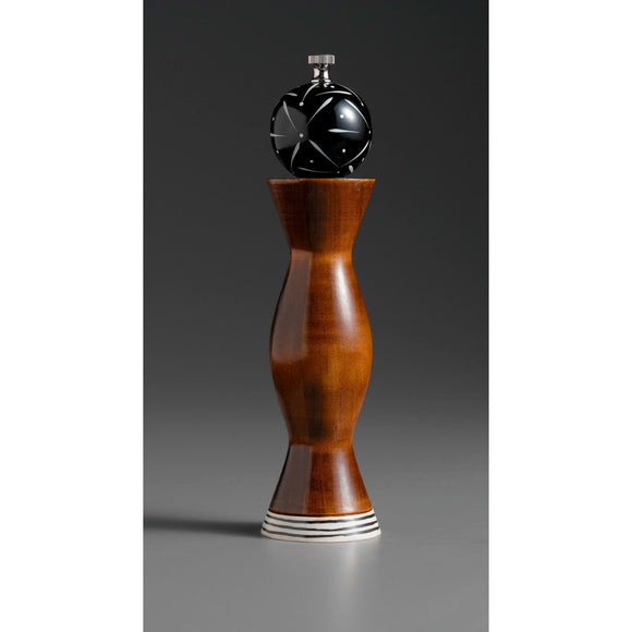 Apex in Natural Wood, Black, and White Wooden Salt and Pepper Mill Grinder Shaker by Robert Wilhelm of Raw Design
