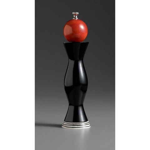 Apex in Red, Black, and White Wooden Salt and Pepper Mill Grinder Shaker by Robert Wilhelm of Raw Design