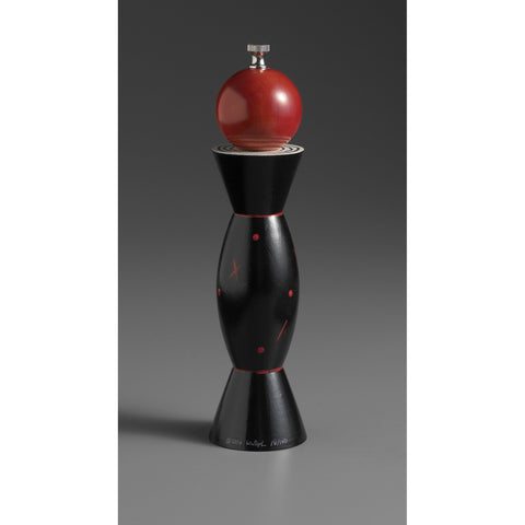 Aero in Black, Red, and White Wooden Salt and Pepper Mill Grinder Shaker by Robert Wilhelm of Raw Design