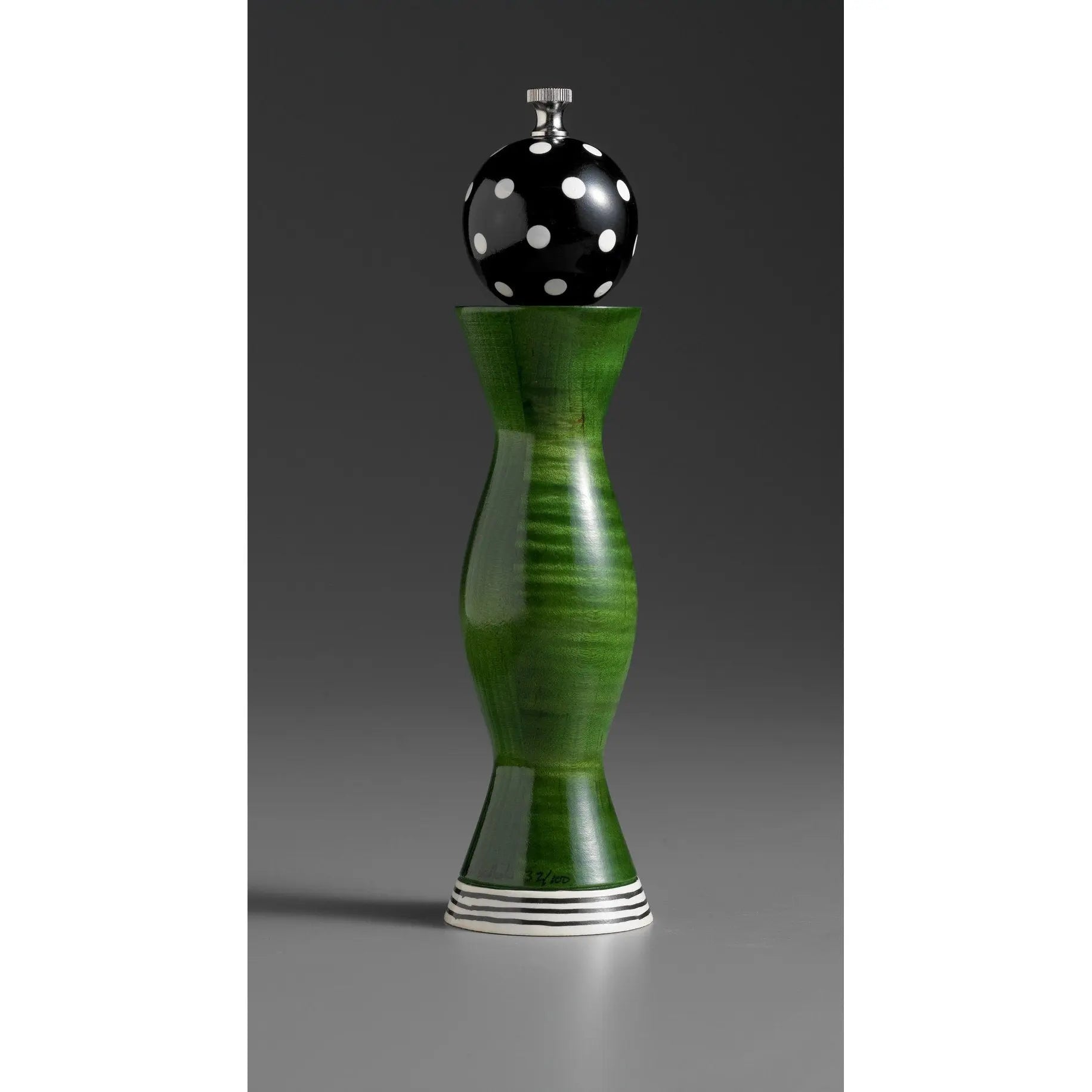 Aero in Green, Black, and White Wooden Salt and Pepper Mill Grinder Shaker by Robert Wilhelm of Raw Design