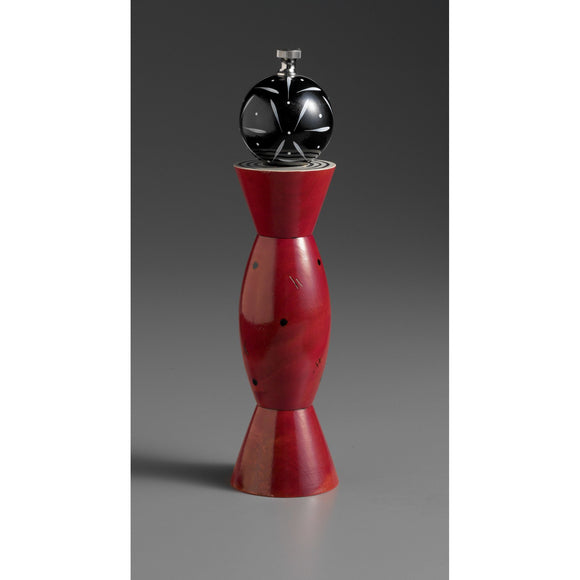 Aero in Red, Black, and White Wooden Salt and Pepper Mill Grinder Shaker by Robert Wilhelm of Raw Design