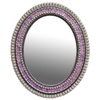 Zetamari Mosaic Oval Mirror in Purple Drop Artistic Artisan Designer Mirrors