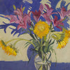 Lila Bacon Floral Painting on Canvas Lilies and Sunflowers c-lb199