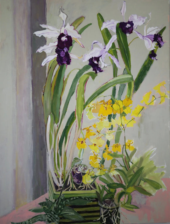 COVID Norm's Orchids C-lb335 Painting by Lila Bacon 1 05-2020 30x40