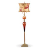 Kinzig Design Michael Floor Lamp Burgundy, Salmon, Taupe, Blown Glass, Silk Shade, Artistic Artisan Designer Floor Lamps