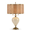 Sophie Table Lamp, Kinzig Design, Cream, Gold, Blown Glass, Silk Shade, Artistic, Artisan-Crafted Table Lamps
