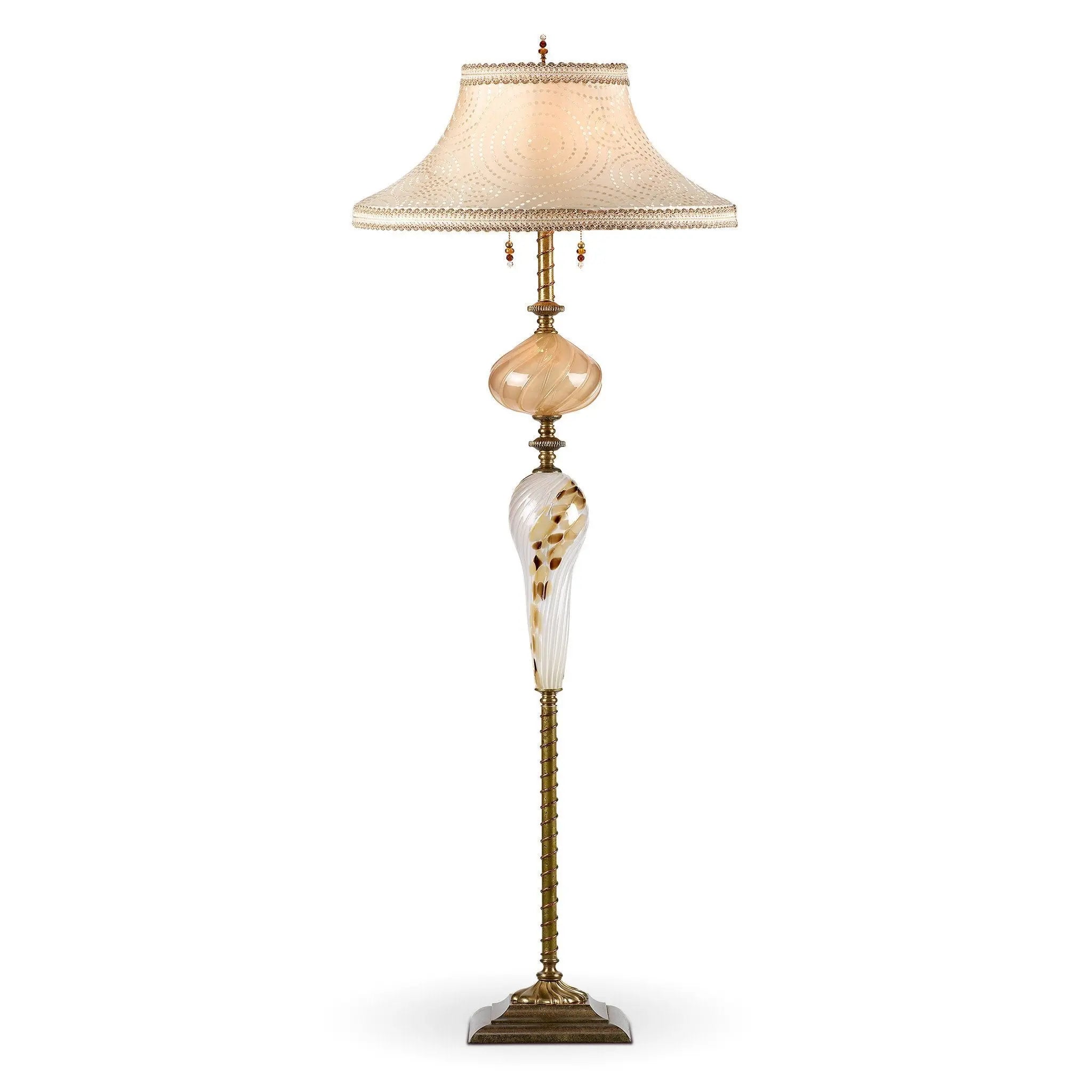 Cream and gold floor lamp top