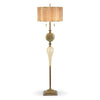 Kinzig Design Tyler Floor Lamp Cream, Khaki, Gold, Blown Glass, Silk Shade, Artistic Artisan Designer Floor Lamps
